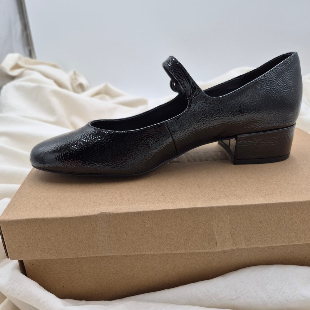 NEW Steve Madden Cyndie Mary jane top strap heels black patent Women's size 7.5 - Picture 6 of 7